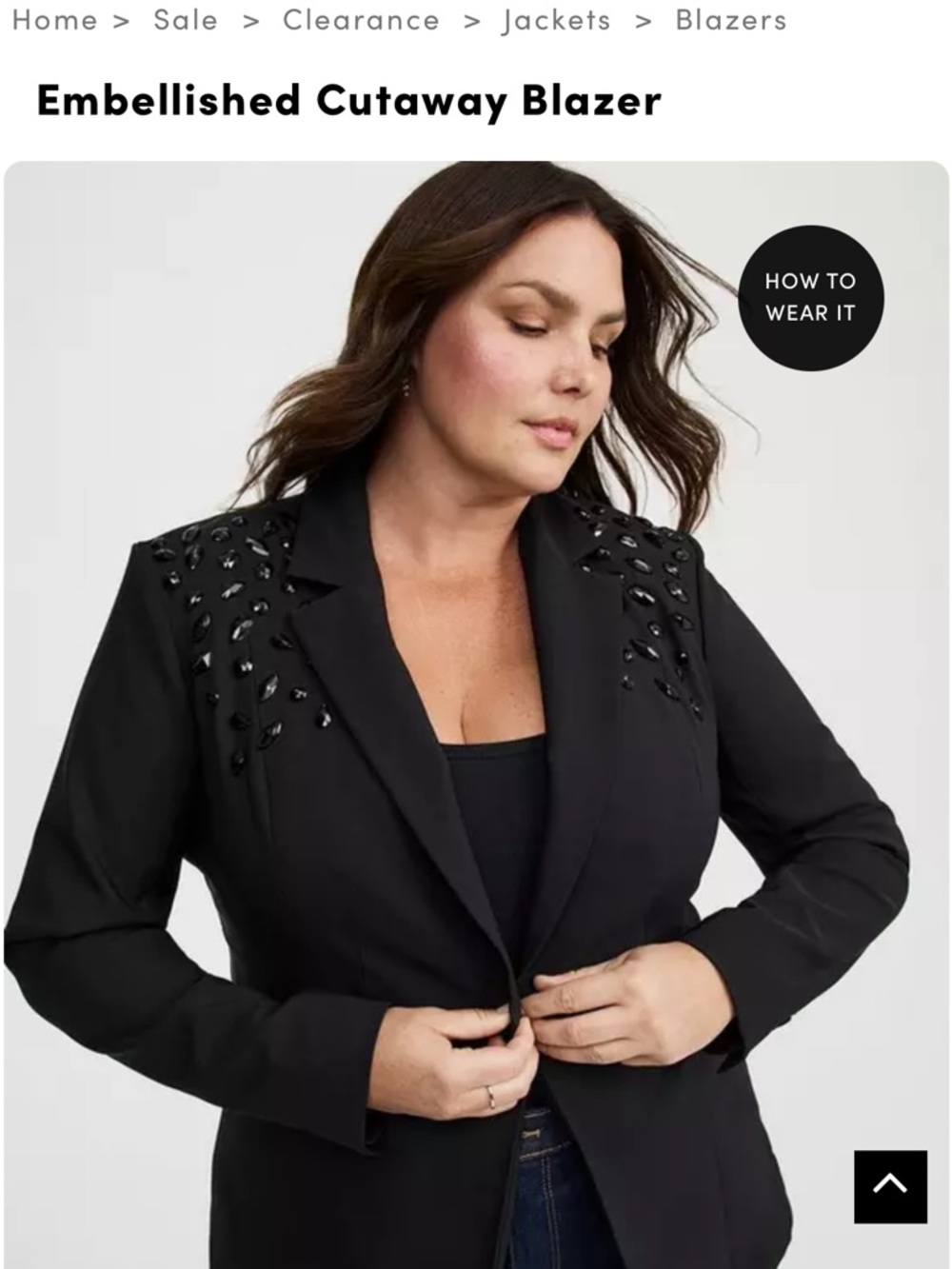 torrid Black Embellished Women's Blazer - Picture 5 of 6